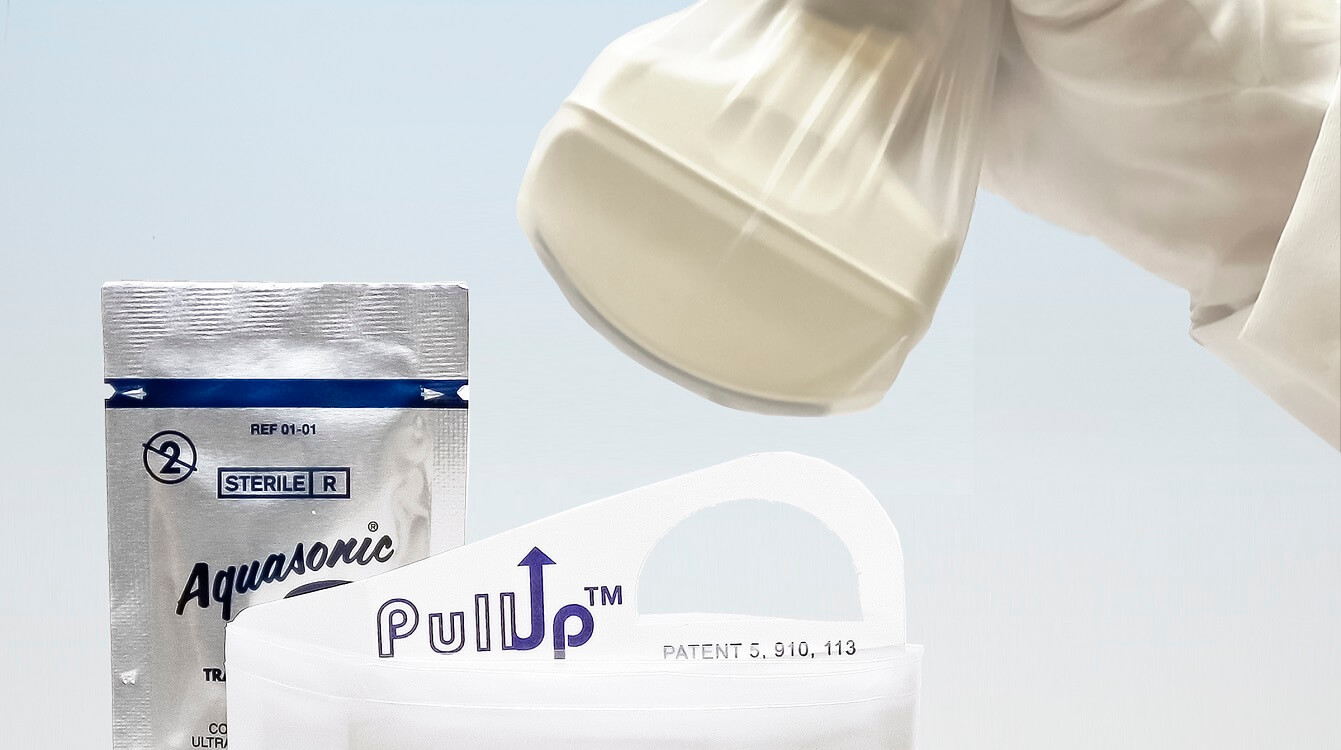 Ultrasound cover and gloves set up