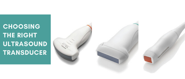 Choosing the right ultrasound transducer. Different types of ultrasound probes for ultrasound-guided procedures.
