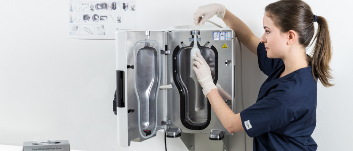 The importance of high-level disinfection on ultrasound transducers